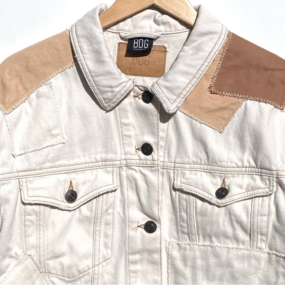 Bdg Patchwork Denim Oversized Trucker Jacket Off … - image 5